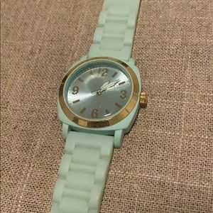 Teal Quartz Watch with gold accents